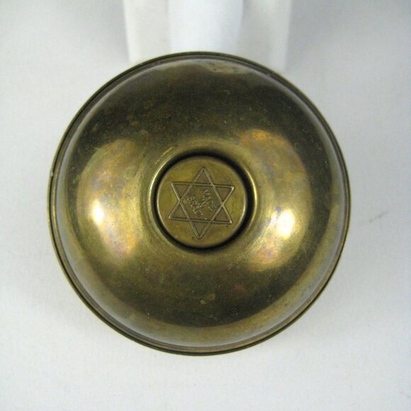 Brass Travel Jewish Candle Holder Star Of David Compact Round Lid Israel - Picture 2 of 13